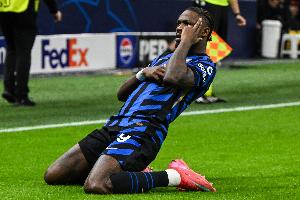 自2020年对阵皇马之后，小图拉姆首次在欧冠完成梅开二度